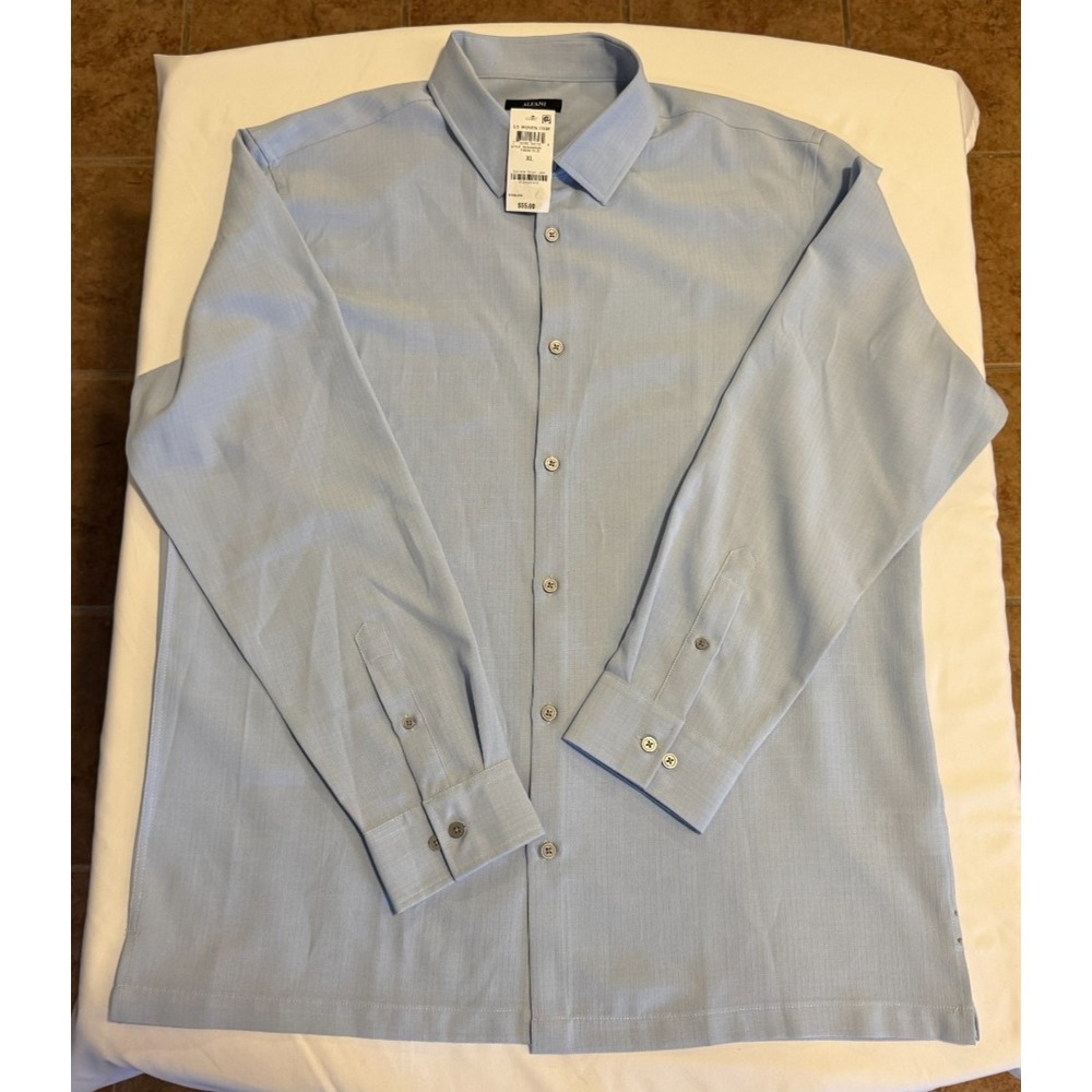 Alfani Men's Faded Blue Long Sleeve Button Up Shirt - Size XL - NEW With Tags